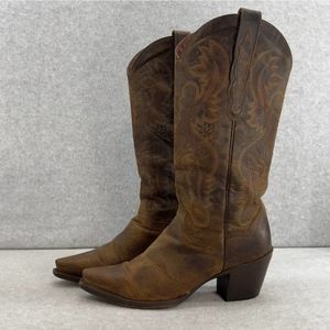 Dan Post Dirty Bull Kid Leather Western Cowboy Boot-Brown-Women 6.5-Snip Toe